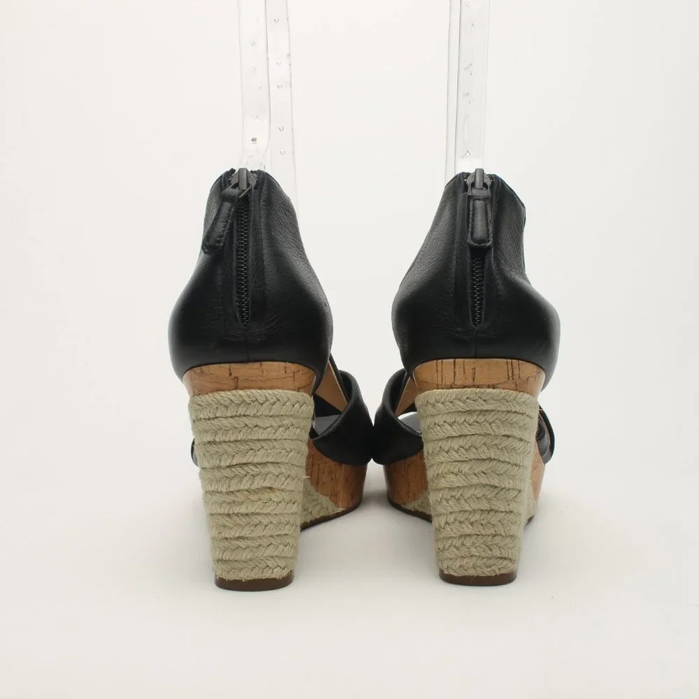 Cole Haan Crisscross Black Wedge Espadrille Sandle size 11B Like New - Picture 7 of 16